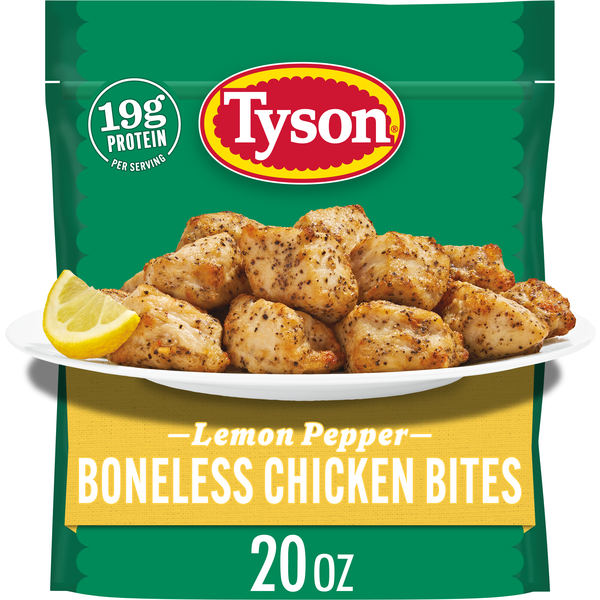 Tyson Frozen Lemon Pepper Boneless Chicken Bites, 20 oz Same-Day