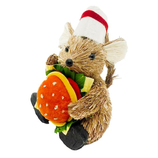 Ashland Sisal Chef Mouse with Hamburger Figurine