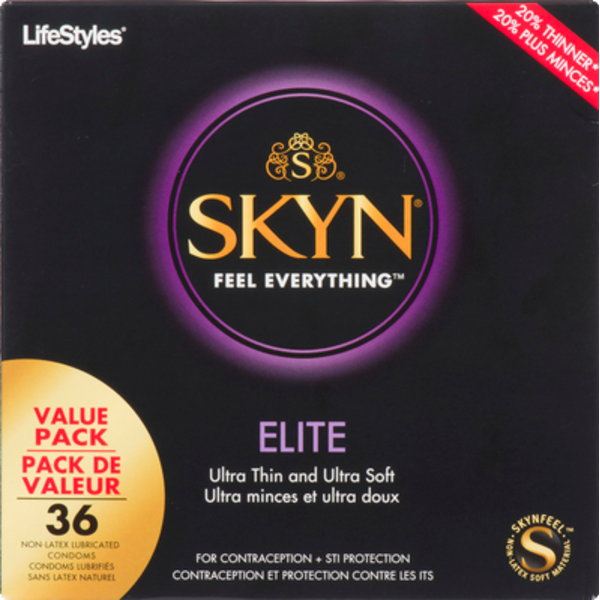 lifestyles skyn elite ultra thin non-latex lubricated condoms Skyn Elite Ultra Thin & Ultra Soft Comfortable Fit, Non Latex, 10ct, 2-Pack