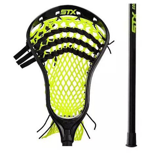 STX Boys' Stallion Starter 200 on Stallion 6000 Complete Attack Lacrosse Stick - Black & Yellow