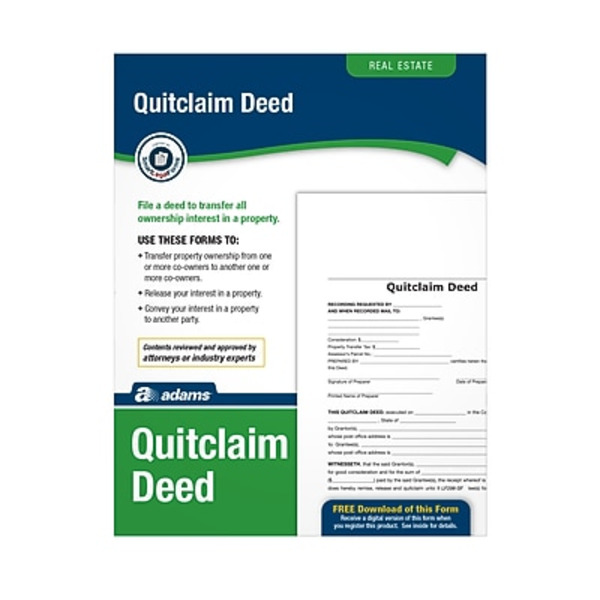 Adams ABF LF298 8.5" x 11" Quitclaim Deed Forms