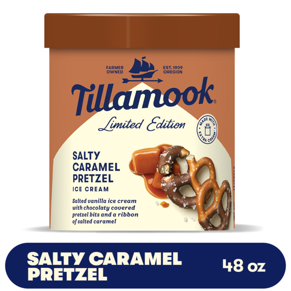 Tillamook Salty Caramel Pretzel Ice Cream, 48fl-oz