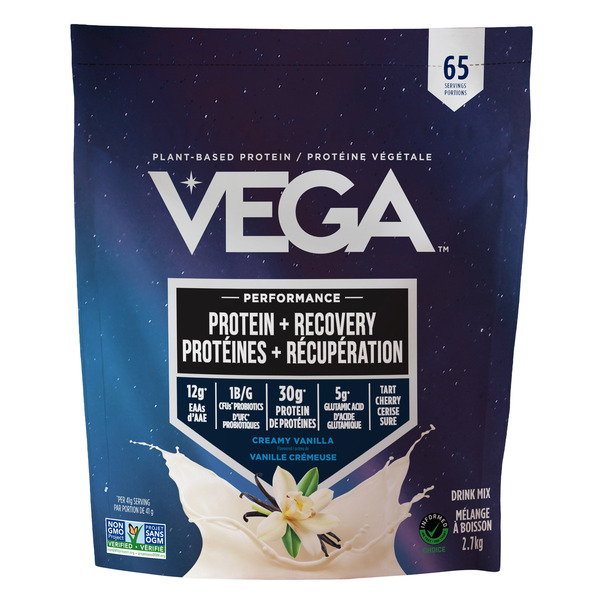 Vega Creamy Vanilla Performance Protein + Recovery Drink Mix