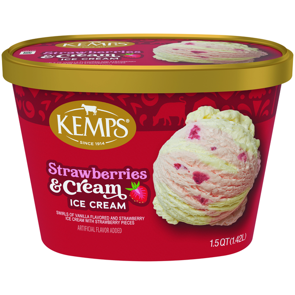 Kemps Old Fashioned Strawberries & Cream Ice Cream Same-Day Pickup