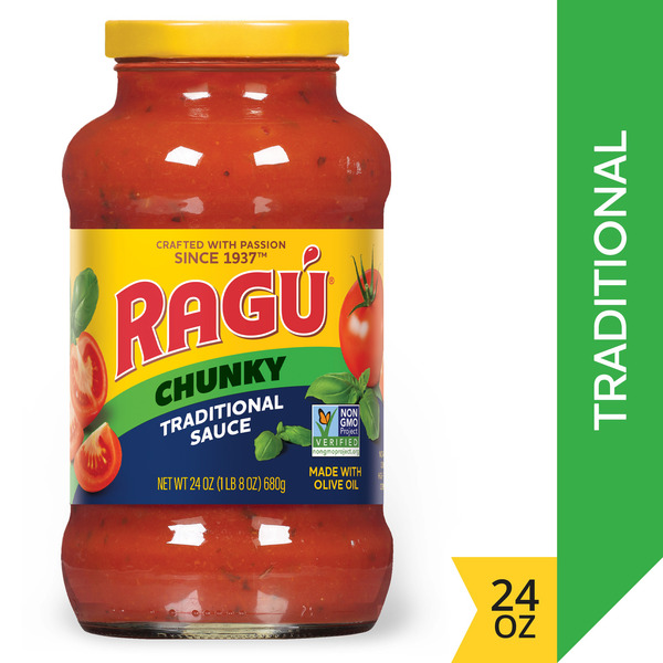 Ragu Chunky Traditional Pasta Sauce with Diced Tomatoes and Basil