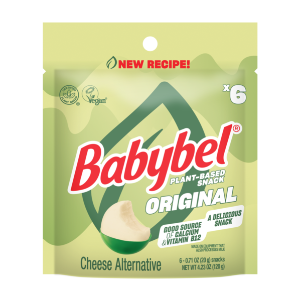 Babybel Plant-Based Vegan Snack Cheese Alternative, Original – 6 Pack (4.23oz)