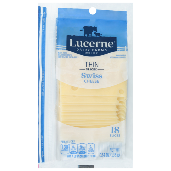 Lucerne Cheese, Thin Sliced, Swiss