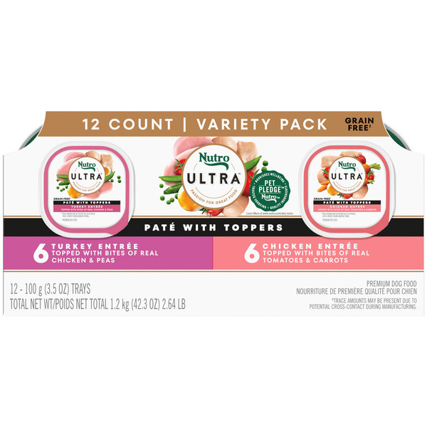 NUTRO Ultra Paté with Toppers Premium Dog Food Variety Pack