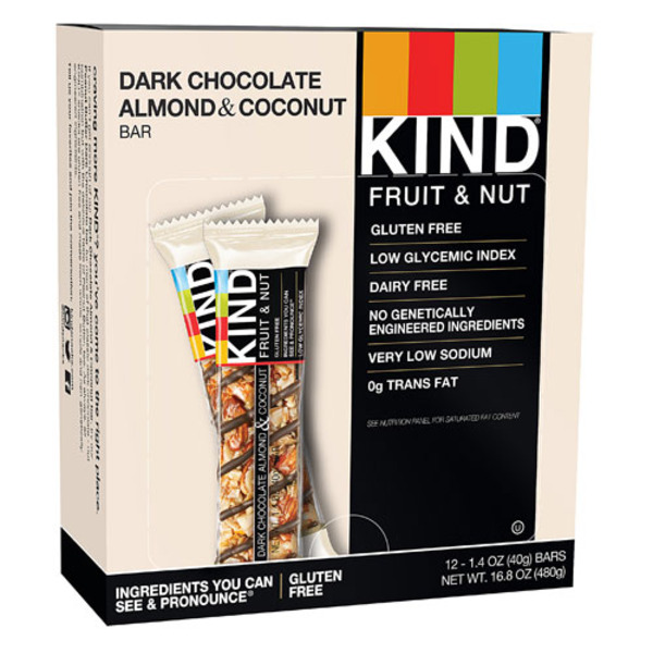 KIND - Dark Chocolate Almond & Coconut Bars - 12/1.4 oz