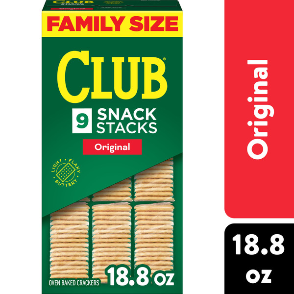 Club Snack Stacks Original Crackers, Lunch Snacks, Family Size, 9 Count