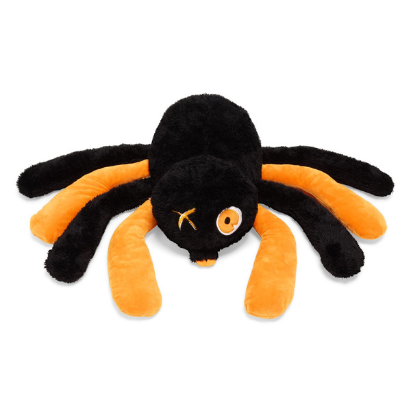 Bootique Plush Spider Dog Toy - Black & Orange
