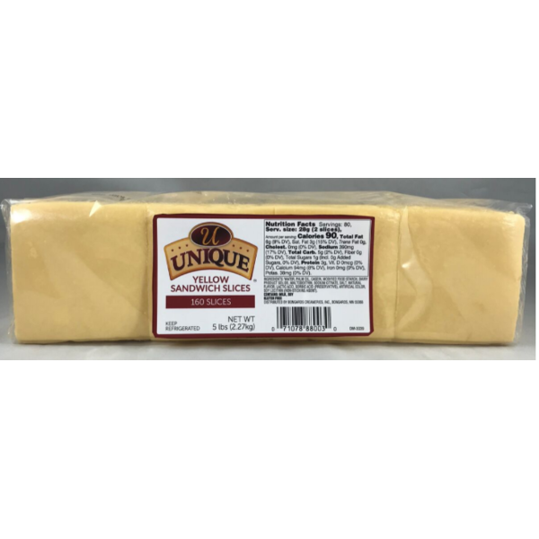 Unique - Yellow Sandwich Slices - 5 lbs