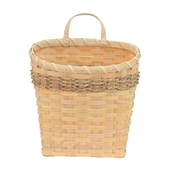 Ashland Woven Hanging Wall Basket with Twisted Seagrass Accent, Large