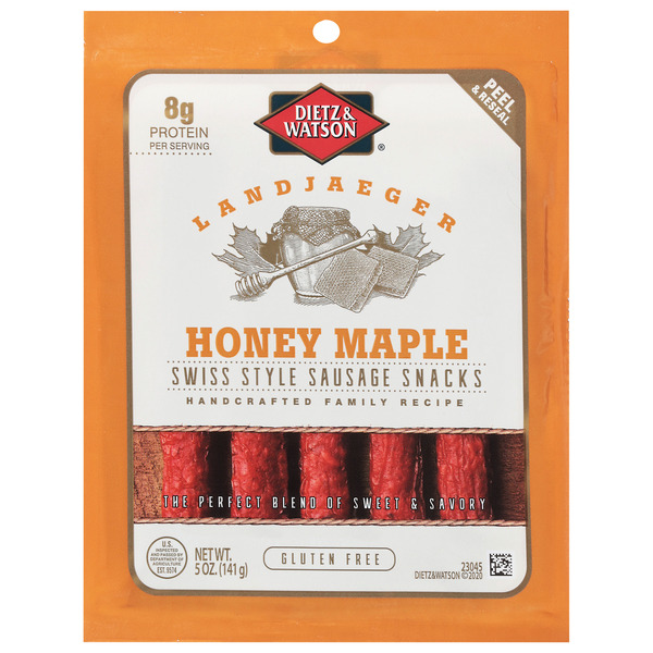 Dietz & Watson Sausage Snacks, Gluten Free, Landjaeger, Swiss