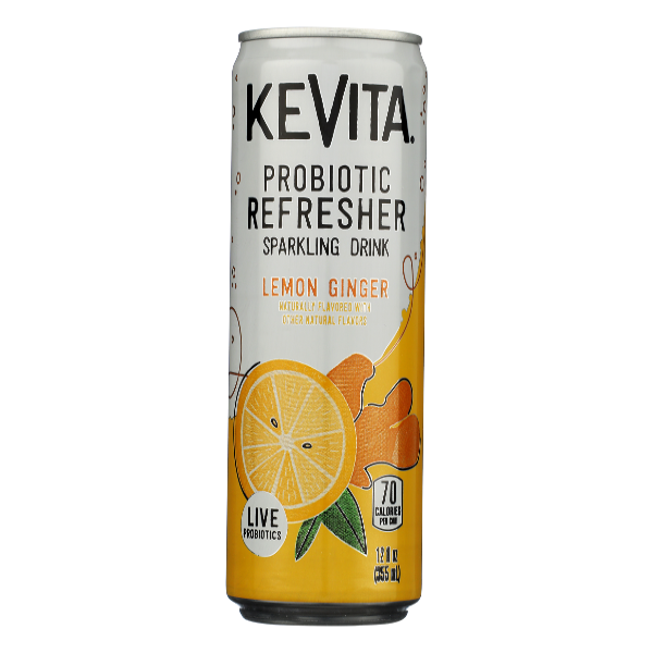 KeVita Probiotic Refresher Lemon Ginger Sparkling Drink Same-Day