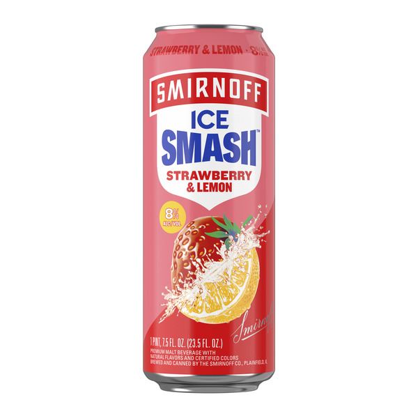 Smirnoff Ice Smash Strawberry Lemon, Single Serve Can, 23.5 fl oz