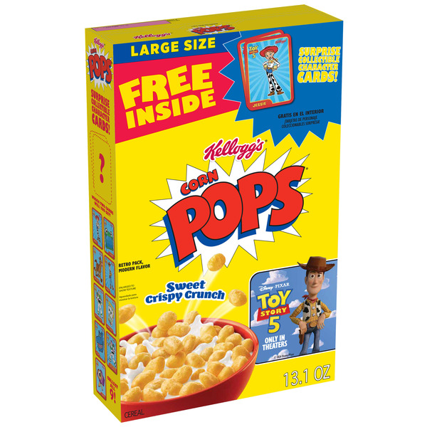 Kellogg's Corn Pops Cold Breakfast Cereal, 8 Vitamins and Minerals, Kids Snacks, Large Size, Original,  Box (1 Box)