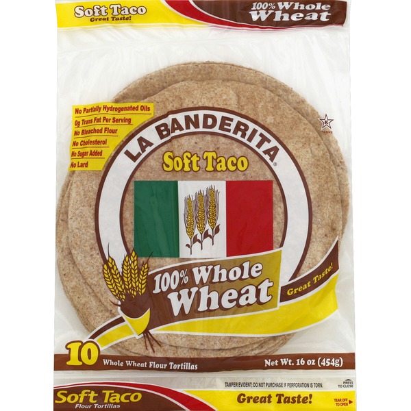 La Banderita Tortillas, Whole Wheat Flour (10 each) Instacart