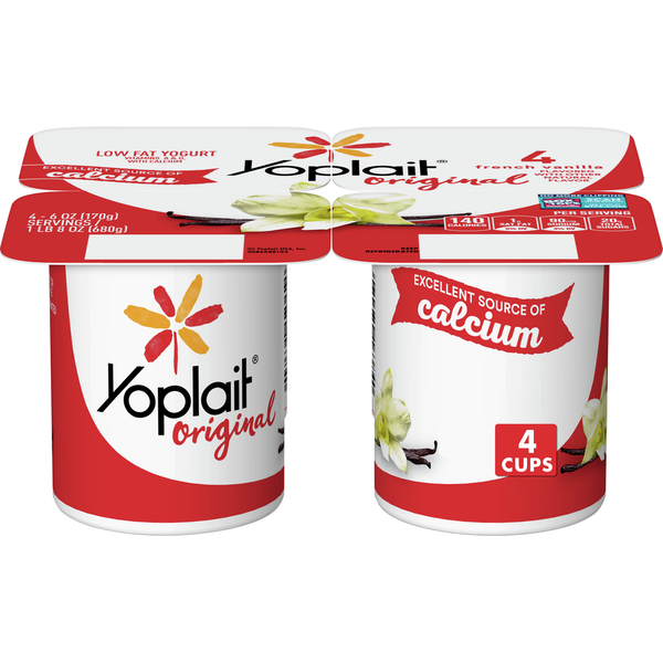 Yoplait Original French Vanilla Low Fat Yogurt Cups Yogurt Pack