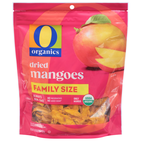 O Organics Mangoes, Dried, Family Size