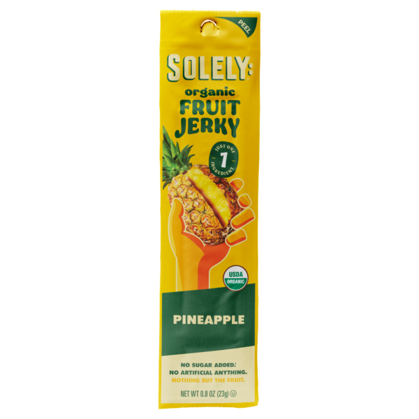 Solely: Fruit Jerky Pineapple, Organic, Single Strip