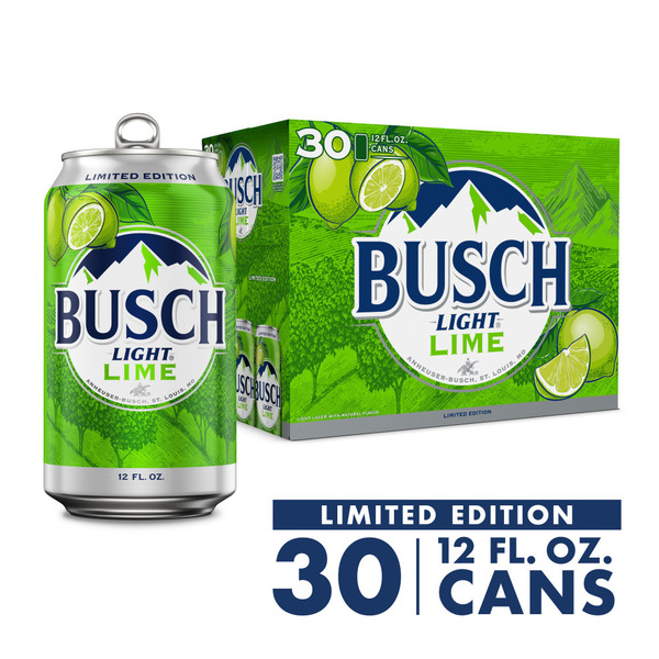 Busch Light Lime Lime American Lager Beer 30 Pack 12 Fl Oz Cans