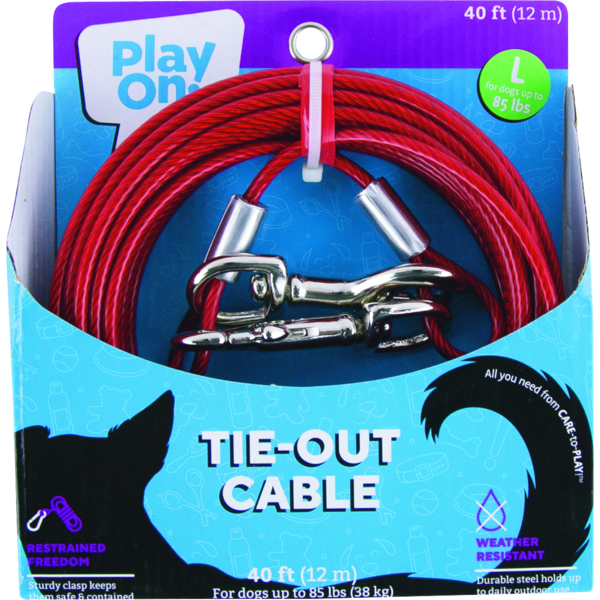 Play On Tie-Out Cable For Dogs, Large
