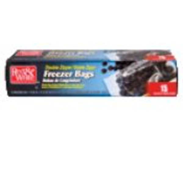 Red & White - Freezer Bags With Snap Gallon - 15 Ct