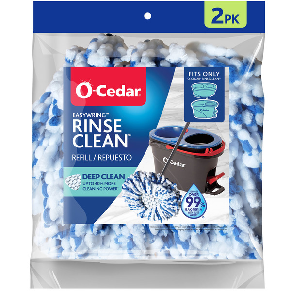 O-cedar Rinseclean Deep Clean Microfiber Spin Mop Head Replacements, Machine Washable Refills (2-pack)
