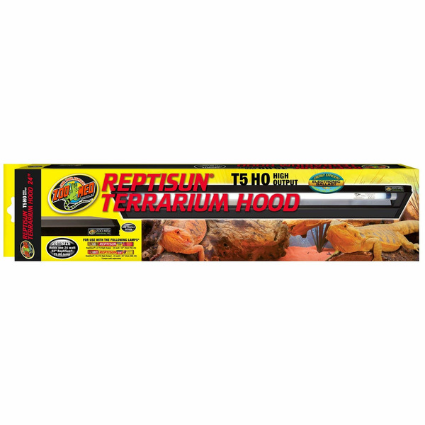 Zoo Med 24" Black Reptisun T5 Ho Terrarium Hood