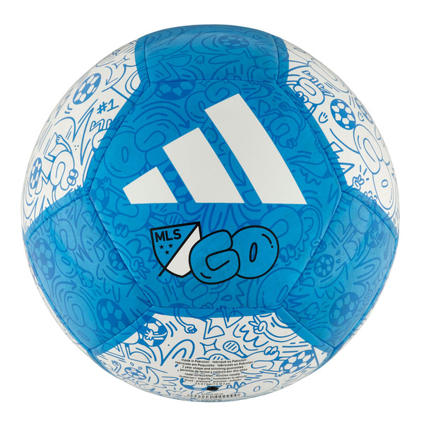 adidas MLS GO Club Soccer Ball, Size 3 - Aquamarine/Ray Blue/White
