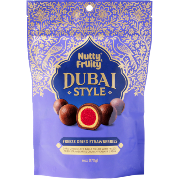 Nutty & Fruity Dubai Style Dark Chocolate Freeze Dried Strawberries