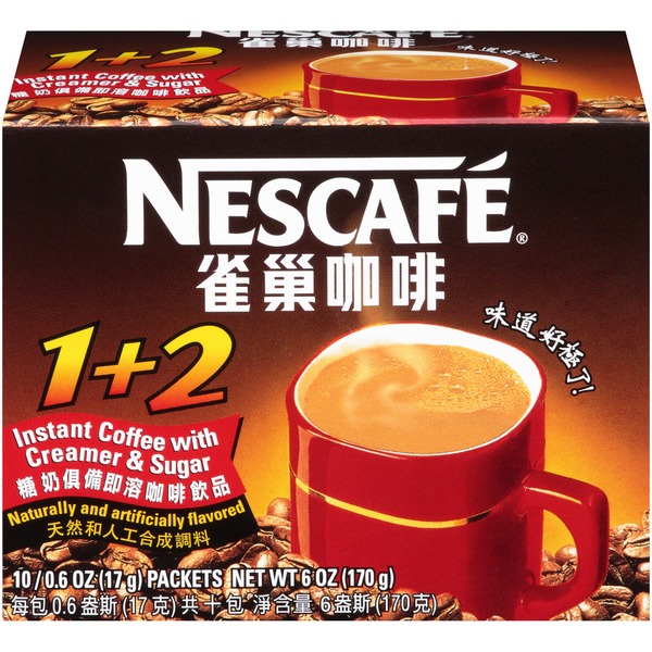 Nescafé 1 + 2 Instant Coffee with Creamer & Sugar (0.6 oz) Instacart