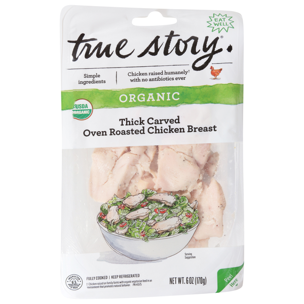 True Story Organic Thick Carved Oven Roasted Chicken Breast Same