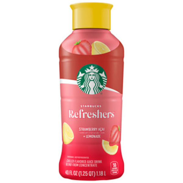 Starbucks Refreshers Strawberry Açaí + Lemonade Chilled Flavored Juice Drink
