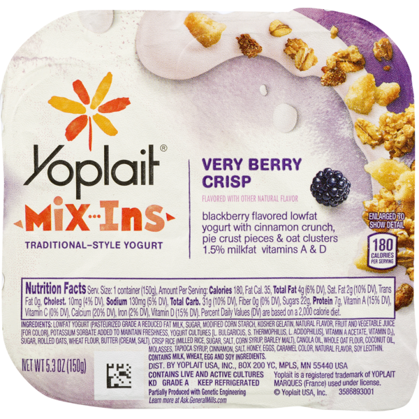 Yoplait Mix Ins Traditional Style Yogurt Very Berry Crisp (5.3 oz
