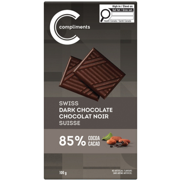FreshCo Compliments 85% Dark Cocoa Swiss Chocolate Bar Same-Day ...