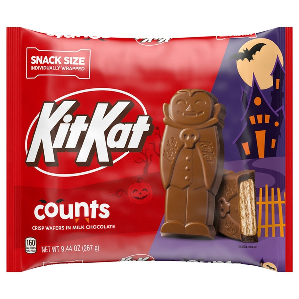 KitKat KIT KAT® Milk Chocolate Wafer Snack Size Counts, Halloween Candy