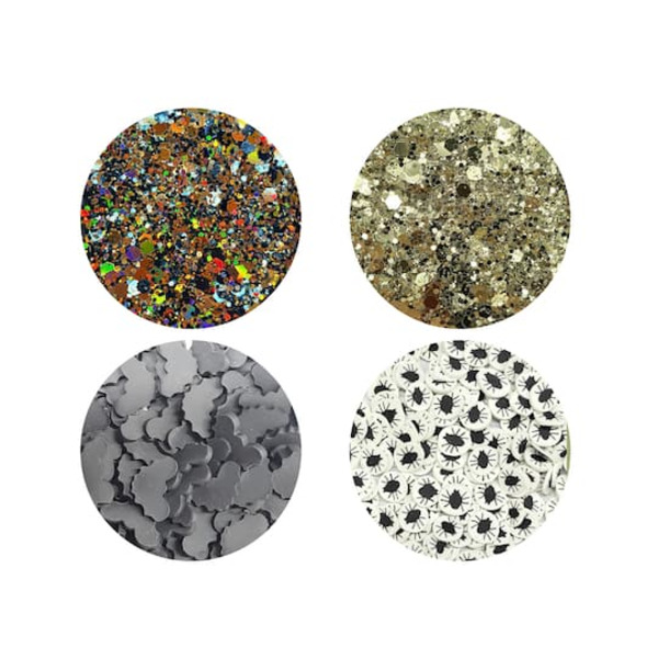 Recollections Spider & Bat Confetti Set – Gold, Black & Orange