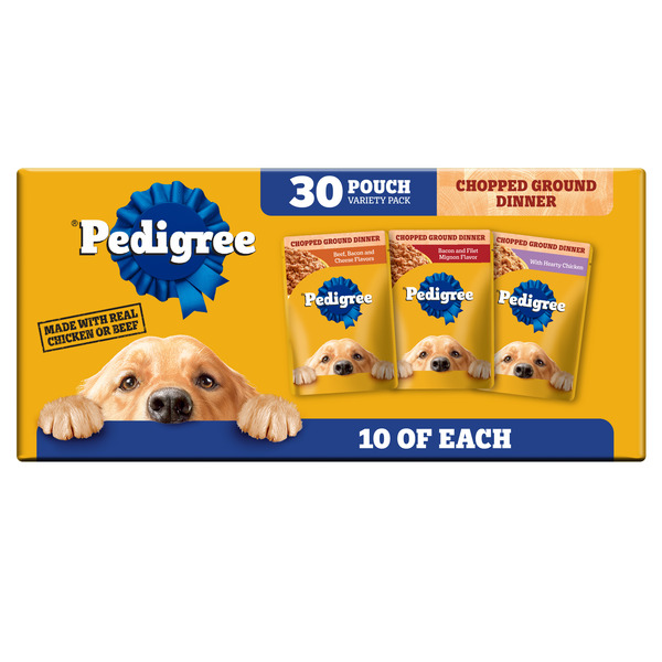Pedigree Chopped Ground Dinner Wet Dog Food Variety Pack