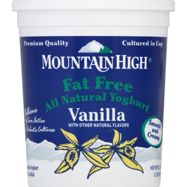 Mountain High Yoghurt, All Natural, Fat Free, Vanilla (32 oz) Instacart