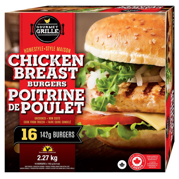 Gourmet Grilled Chicken Breast Burger 16 x 142 g