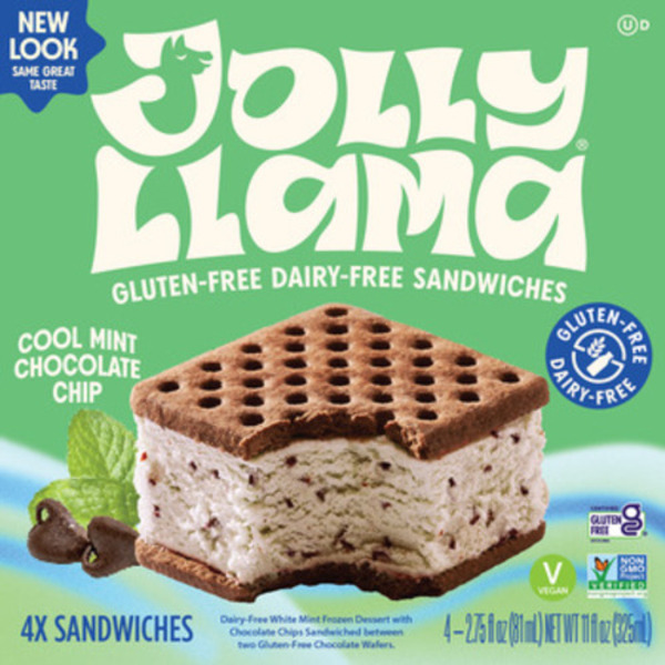 Jolly Llama Frozen Dessert Sandwiches, Dairy-Free, Gluten-Free