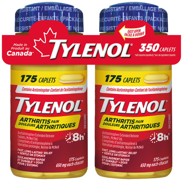 TYLENOL 650 mg 8 HR Arthritis Pain Extended Release Caplets - 2 x 175 Caplets