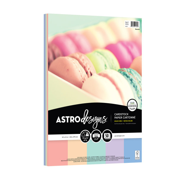 Astrodesigns Macaron Assortment Color Cardstock Papers, 8-1/2 x 11 in