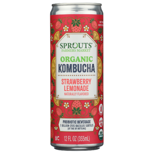Sprouts Organic Strawberry Lemonade Kombucha Same-Day Delivery or