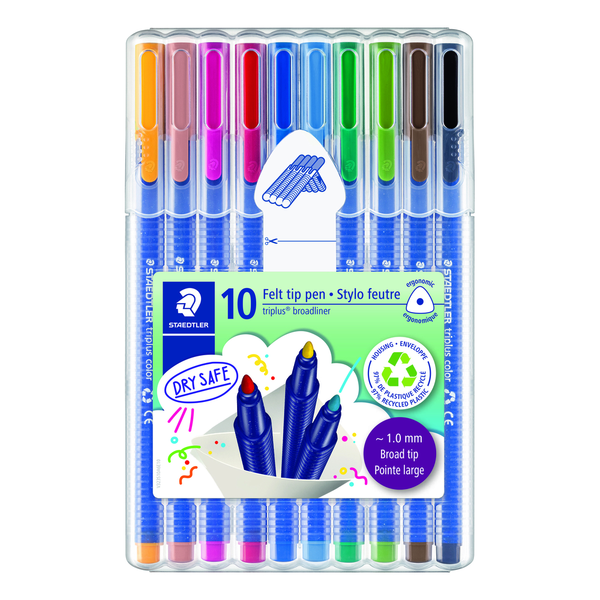 Staedtler Triplus Broadliner – 10 Bunte Fineliner Für Lettering & Journaling