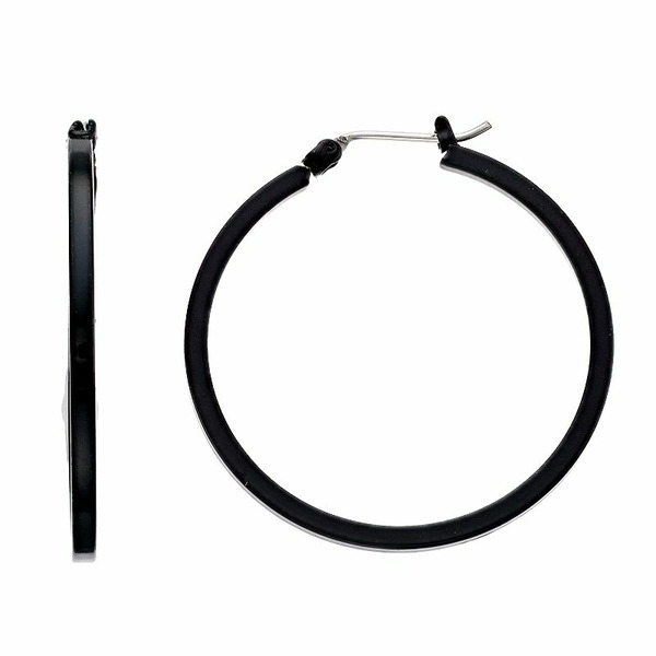 Simply Vera Vera Wang Thick Hoop Earrings - Black Tone