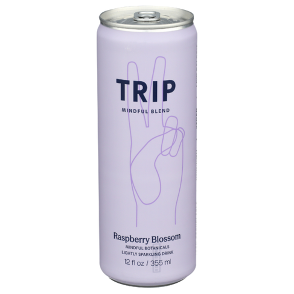 Trip Drinks Raspberry Orange Blossom Mindful Blend Sparkling Water