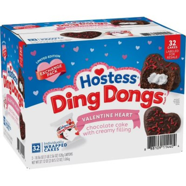 Hostess SnoBalls Valentine Ding Dongs Heart Shaped Cakes Same-Day
